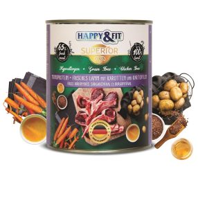   HAPPY&FIT SUPERIOR FRISS BÁRÁNYHÚS S.RÉPÁVAL, BURGONYÁVAL 800G