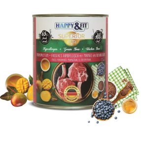   HAPPY&FIT SUPERIOR FRISS MARHAHÚS MANGÓVAL, ÁFONYÁVAL 800G
