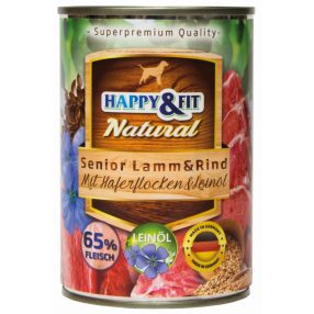   HAPPY&FIT NATURAL SENIOR LAMM&RIND MIT HAFERFLOCKEN&LEINÖL 400G