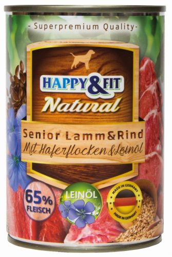 HAPPY&FIT NATURAL SENIOR LAMM&RIND MIT HAFERFLOCKEN&LEINÖL 400G