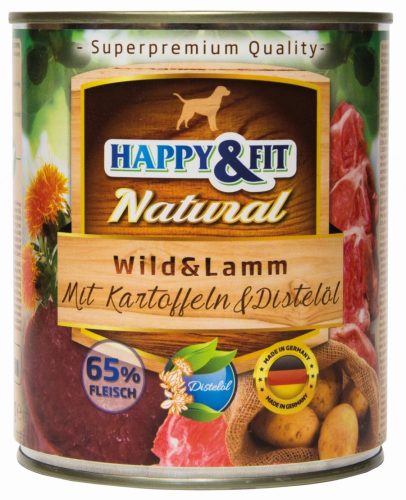 HAPPY&FIT NATURAL WILD&LAMM MIT KARTOFFELN&DISTELÖL 800G