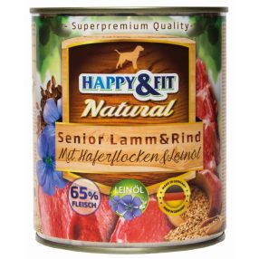   HAPPY&FIT NATURAL SENIOR LAMM&RIND MIT HAFERFLOCKEN&LEINÖL 800G