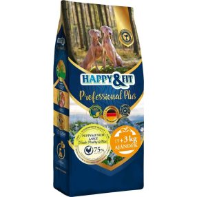   HAPPY&FIT PROFESSIONAL PLUS PUPPY&JUNIOR FRESH POULTRY&RICE LARGE 15+3KG AJÁNDÉK (18KG)