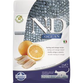N&D CAT OCEAN HERING&NARANCS ADULT 300G