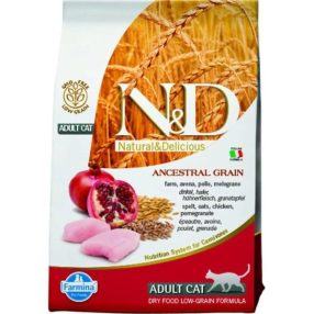N&D CAT LOW GRAIN CSIRKE&GRÁNÁTALMA 300G