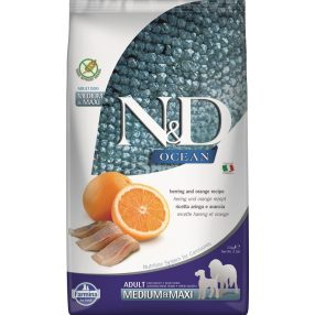 N&D DOG OCEAN HERING&NARANCS ADULT MEDIUM&MAXI 2,5KG