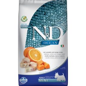 N&D DOG OCEAN TŐKEHAL, SÜTŐTÖK&NARANCS ADULT MINI 2,5KG