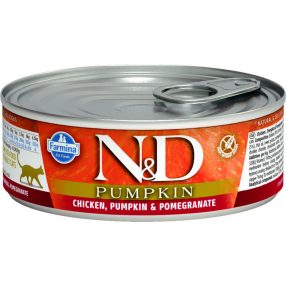   N&D CAT PUMPKIN KONZERV CSIRKE&GRÁNÁTALMA SÜTŐTÖKKEL 80G