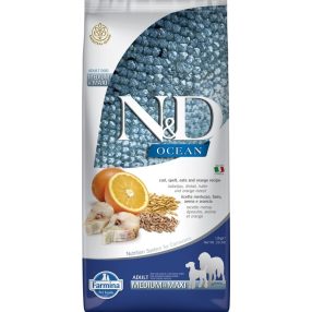   N&D DOG OCEAN TŐKEHAL,TÖNKÖLY,ZAB&NARANCS ADULT MEDIUM&MAXI 12KG