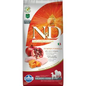   N&D DOG GRAIN FREE CSIRKE&GRÁNÁTALMA SÜTŐTÖKKEL ADULT MEDIUM&MAXI 12KG
