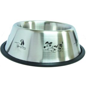   TÁL FÉM ETETŐ GUMIPEREMES, KUTYÁS MINTÁVAL, 0,850L /17,5CM/