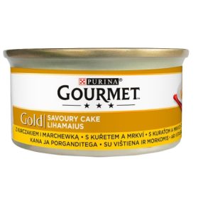   Gourmet Gold teljes értékű állateledel felnőtt macskák számára csirkével és sárgarépával 85 g