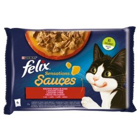   Felix Sensations Sauces Házias Válogatás szószban nedves macskaeledel 4 x 85 g (340 g)