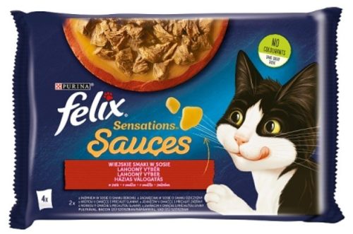 Felix Sensations Sauces Házias Válogatás szószban nedves macskaeledel 4 x 85 g (340 g)
