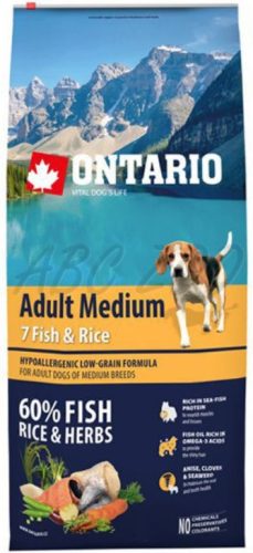 Ontario Adult Medium Fish & Rice 12kg